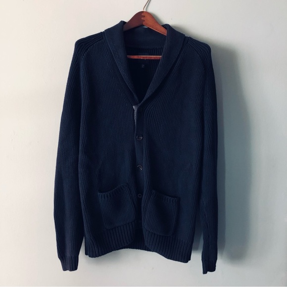 GAP | Men’s Navy Blue Heavy Knit Cardigan - Picture 1 of 3